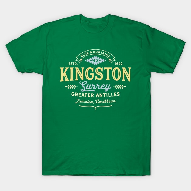 Kingston Jamaica vintage logo T-Shirt by JunkyDotCom